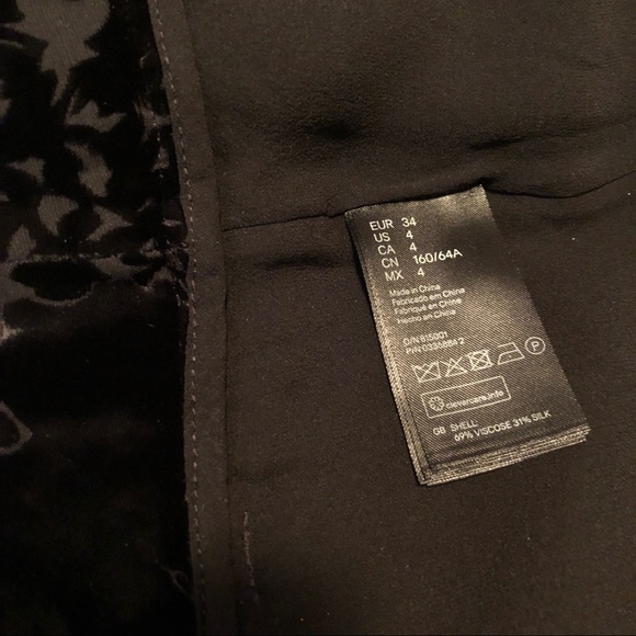 BALMAIN x H&M Black Burnout Silk Pants Trousers, Sz 4 - Picture 7 of 8